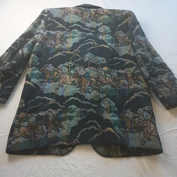 Vintage Equestrian Western Blazer Made in USA Double Breast padded Mens Medium